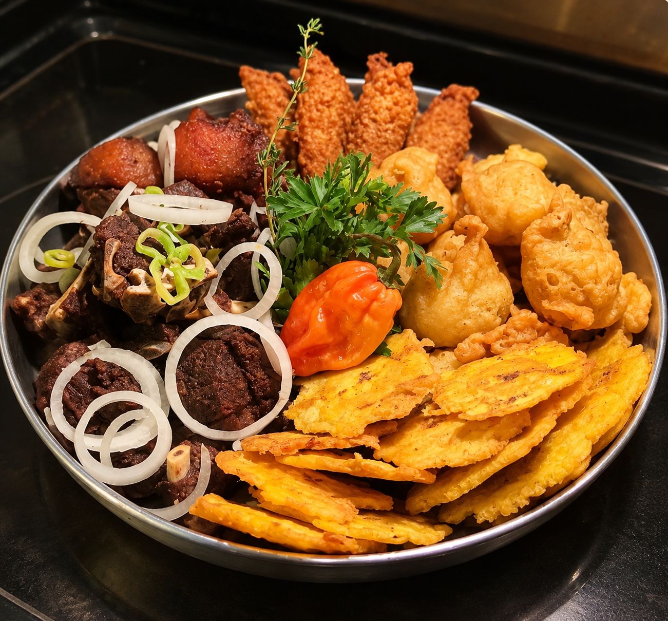 GOUTEM fritay platter with pikliz